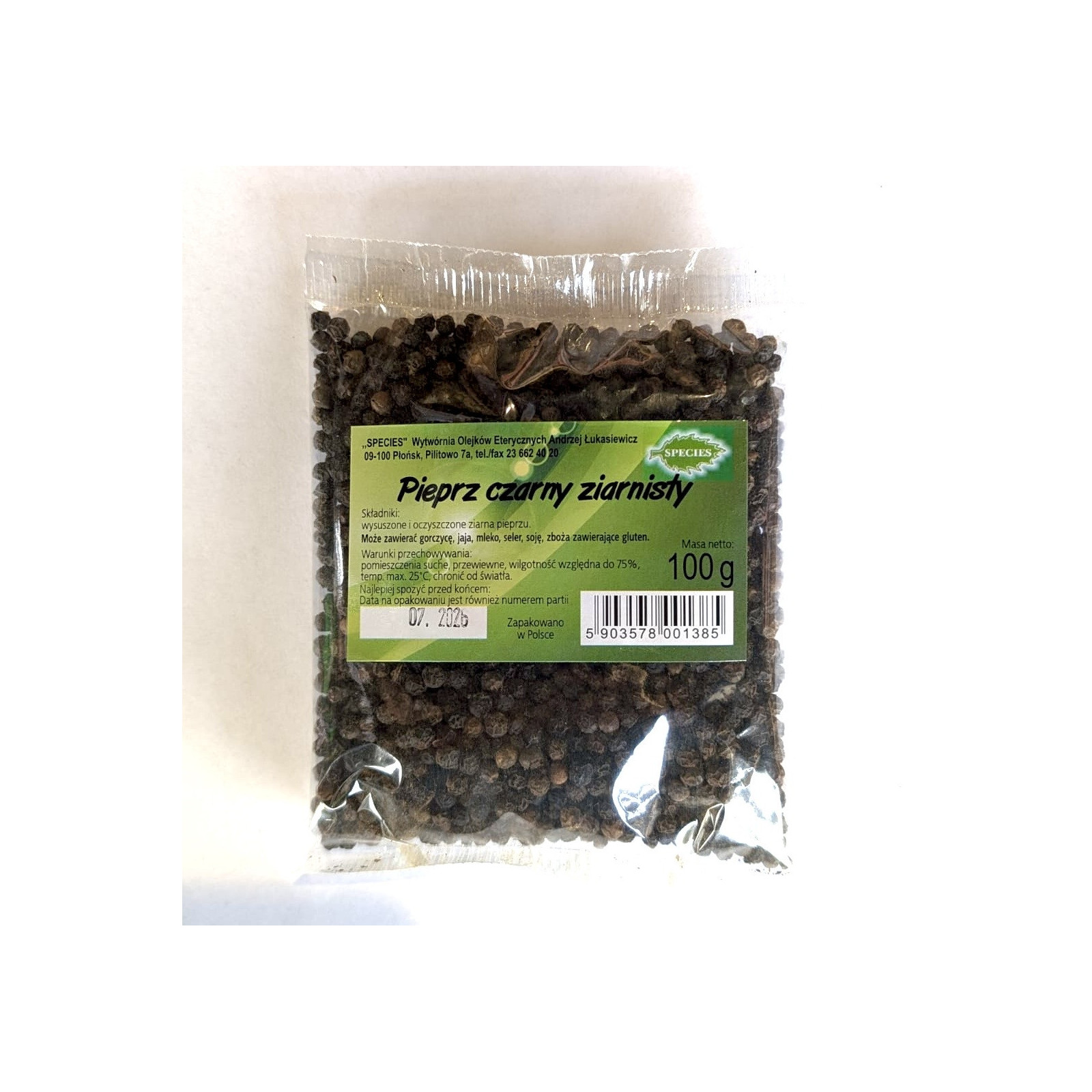 Pieprz Czarny Ziarnisty 100gr