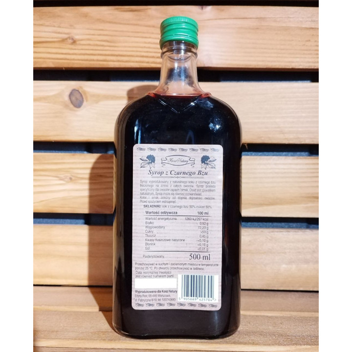 Syrop z czarnego bzu 500ml 50% sok z owoców