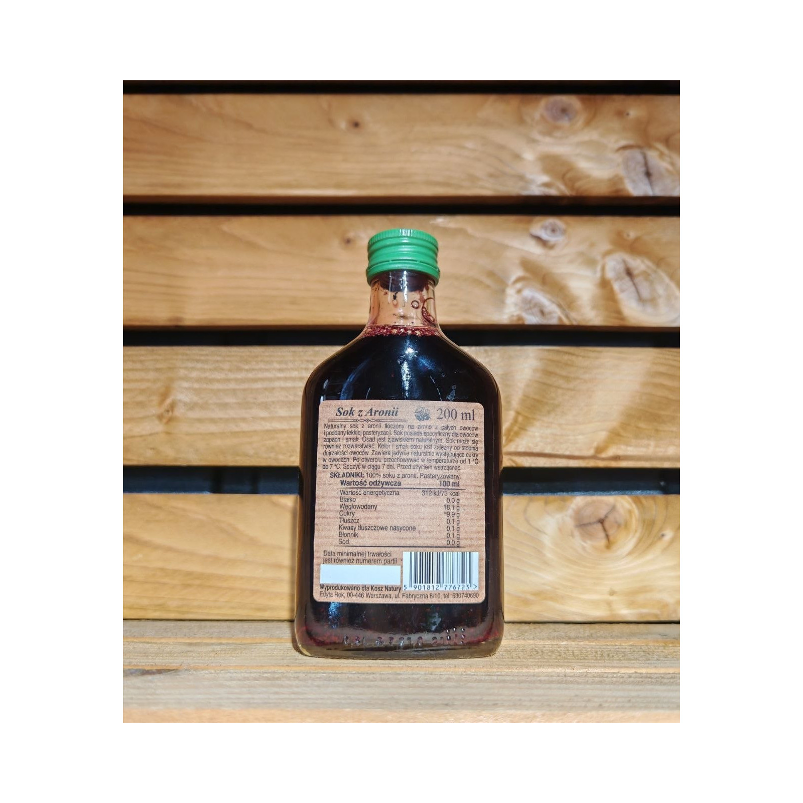 Sok z aronii 100% BEZ CUKRU 200ml