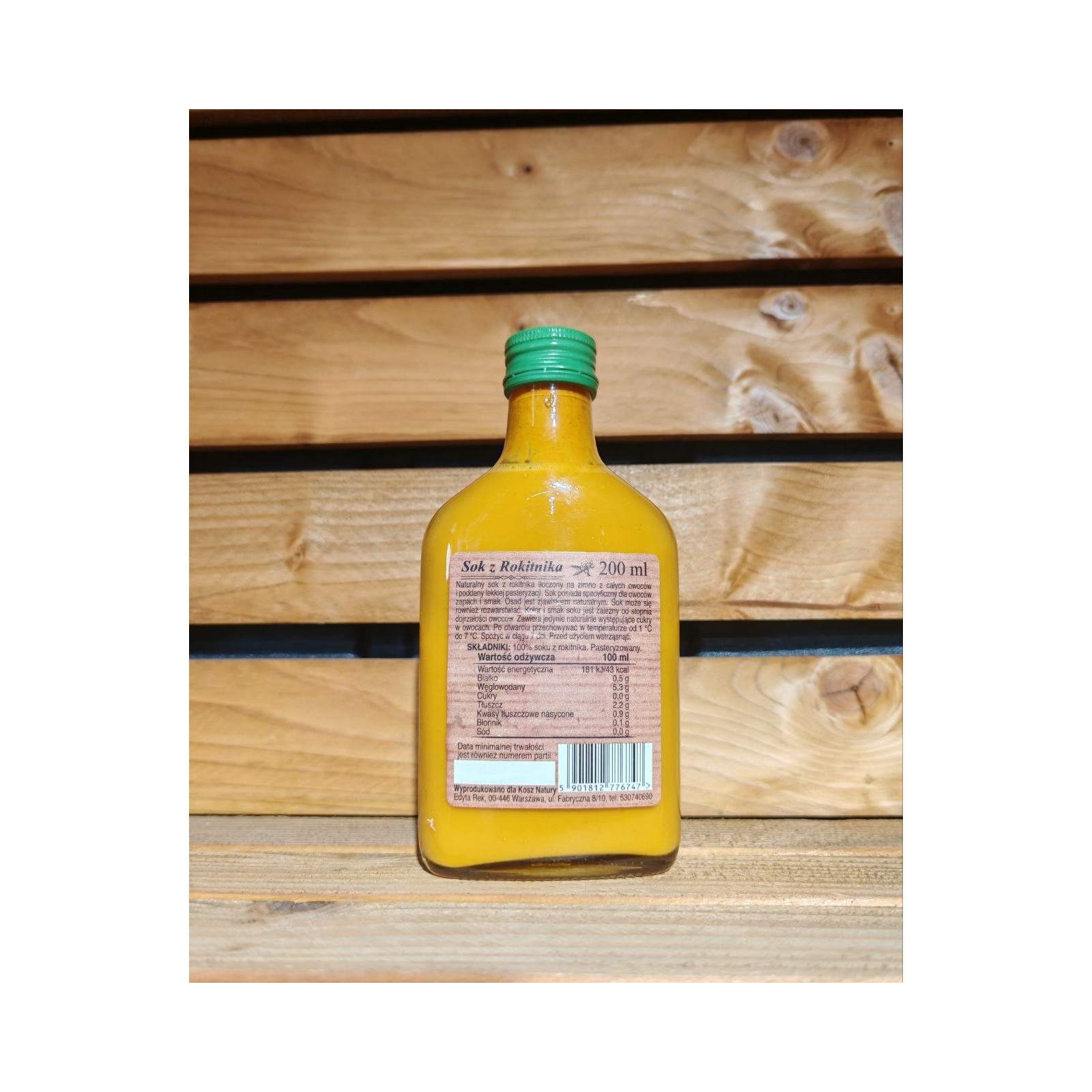 Sok z rokitnika 100% BEZ CUKRU 200ml