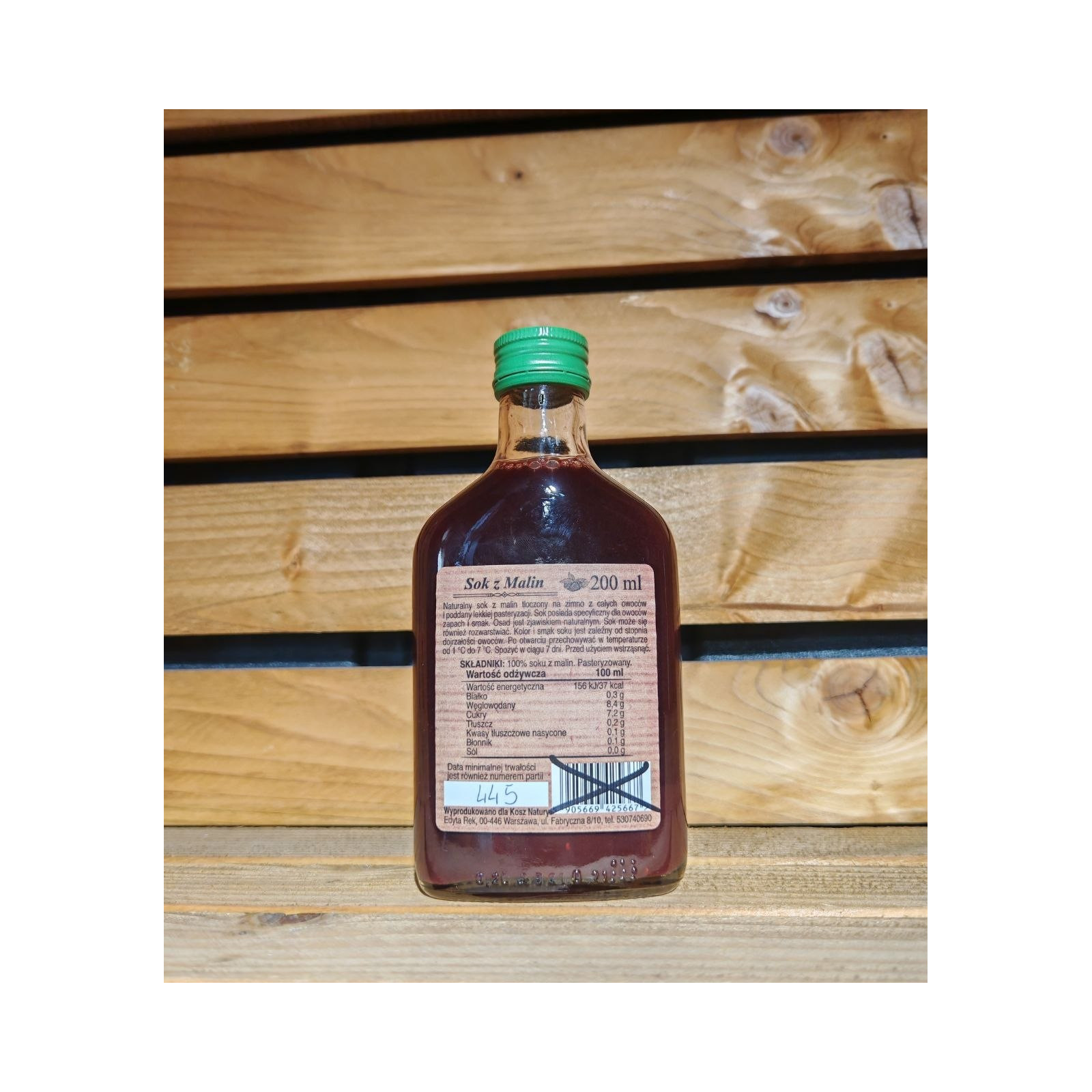 Sok z malin 100% BEZ CUKRU 200ml