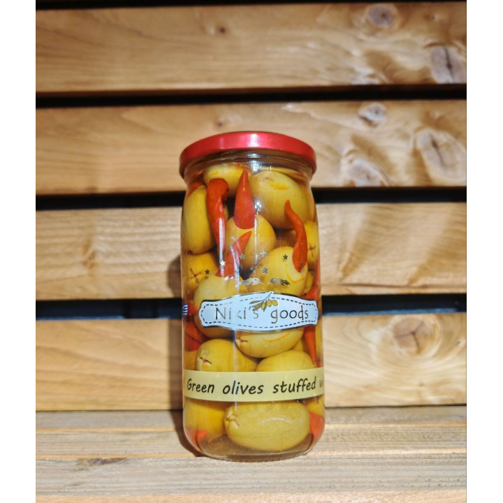 GRECKIE Oliwki nadziewane papryczkami piri-piri