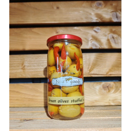 GRECKIE Oliwki nadziewane papryczkami piri-piri